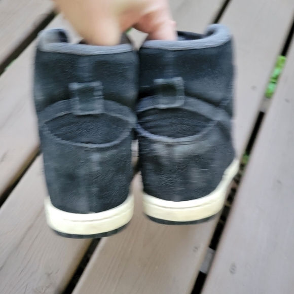 Nike Dunk Sky High Top Court Black Purple Suede Leather Wedge Sneakers Trainers - Picture 5 of 8